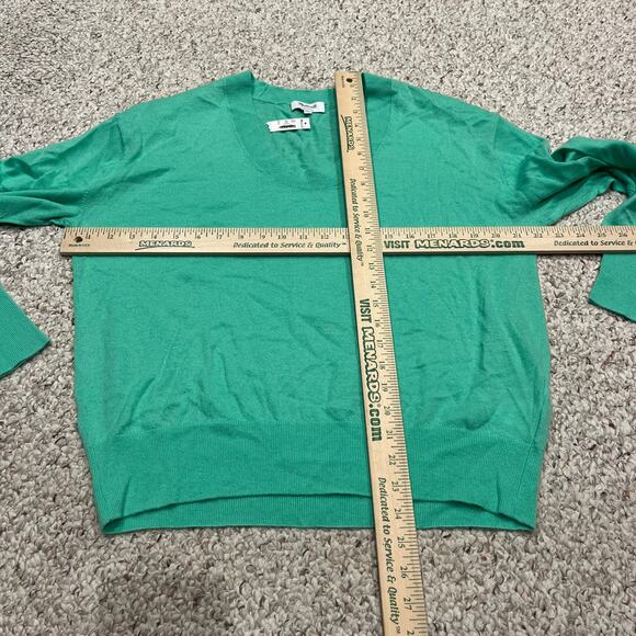 NWT Madewell Cashmere U Neck Pullover Sweater Sz S Bright Lime Quiet Luxury - Picture 2 of 6